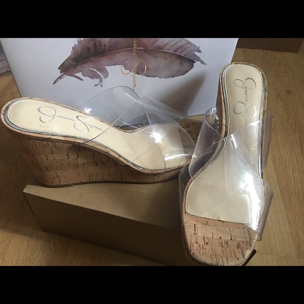 Jessica Simpson  Seena Clear PVC Wedge.